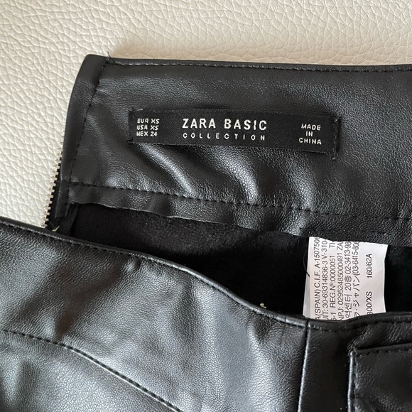 Zara Black Faux Leather Skirt XS - Picture 5 of 6